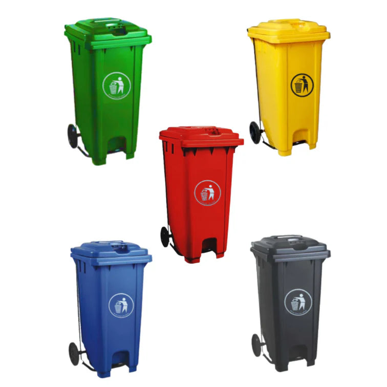 Garbage Bin With Pedal and Wheels Plastic - Tek bin