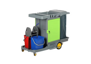 MULTIFUNCTION JANITOR CART WITH SINGLE CABINET